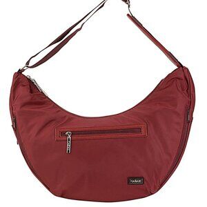 Hadaki Hobo Fit Nylon Expandable Gym Bag Red NWT